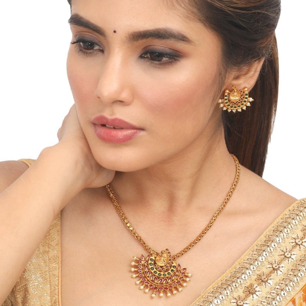 22K Yellow Gold & CZ Fancy Pendant Set (13.5gm) – Virani Jewelers