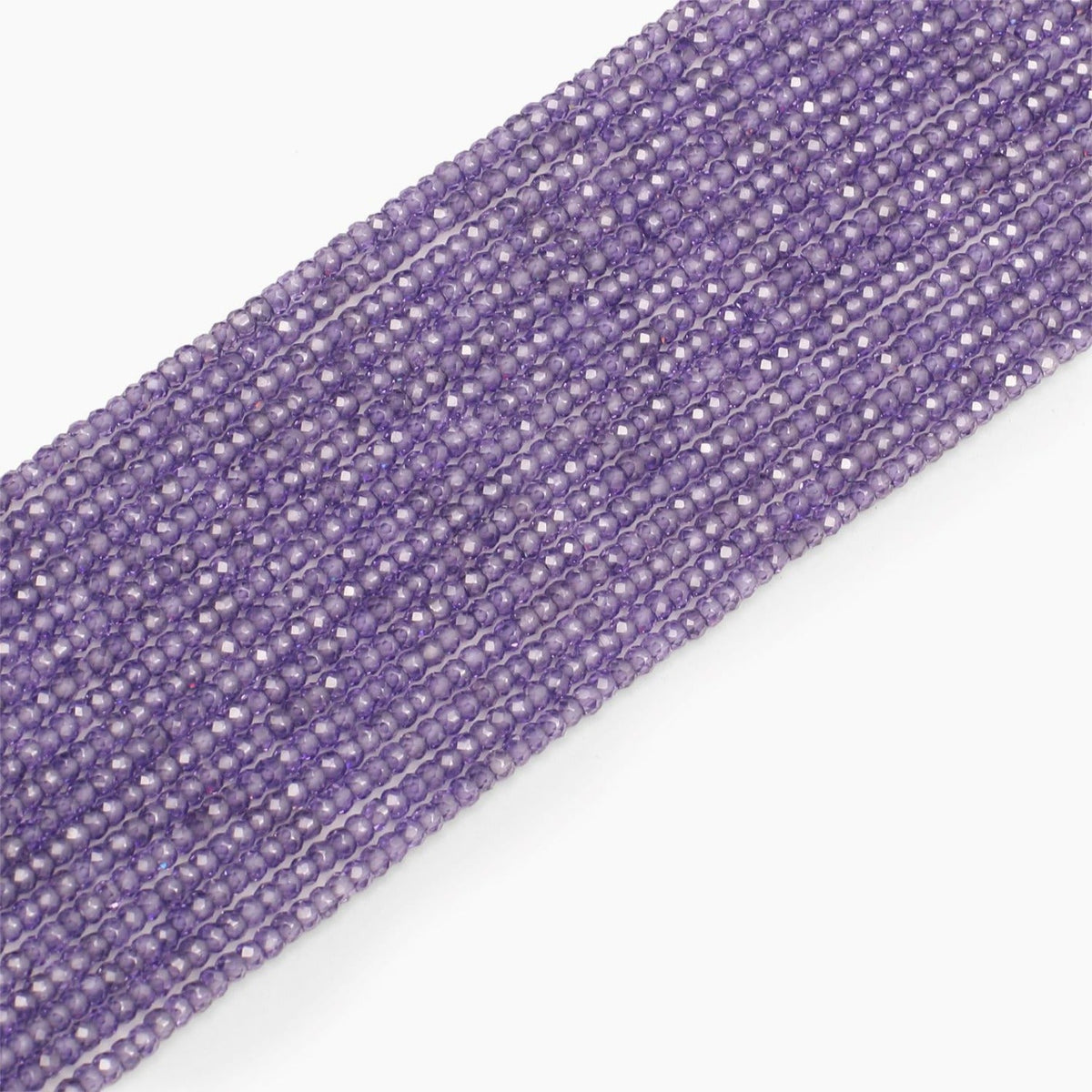 Amethyst Color Faceted Cubic Zirconia Beads- Sold Per Strand