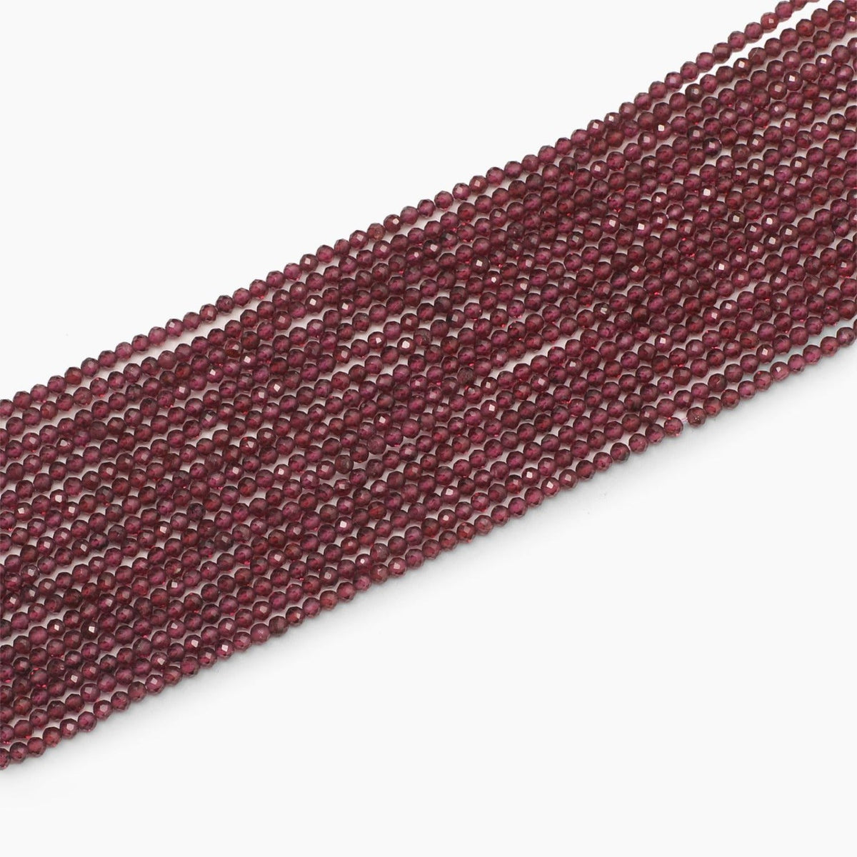 Rhodolite Garnet Diamond Cut  Faceted Beads- Sold Per Strand