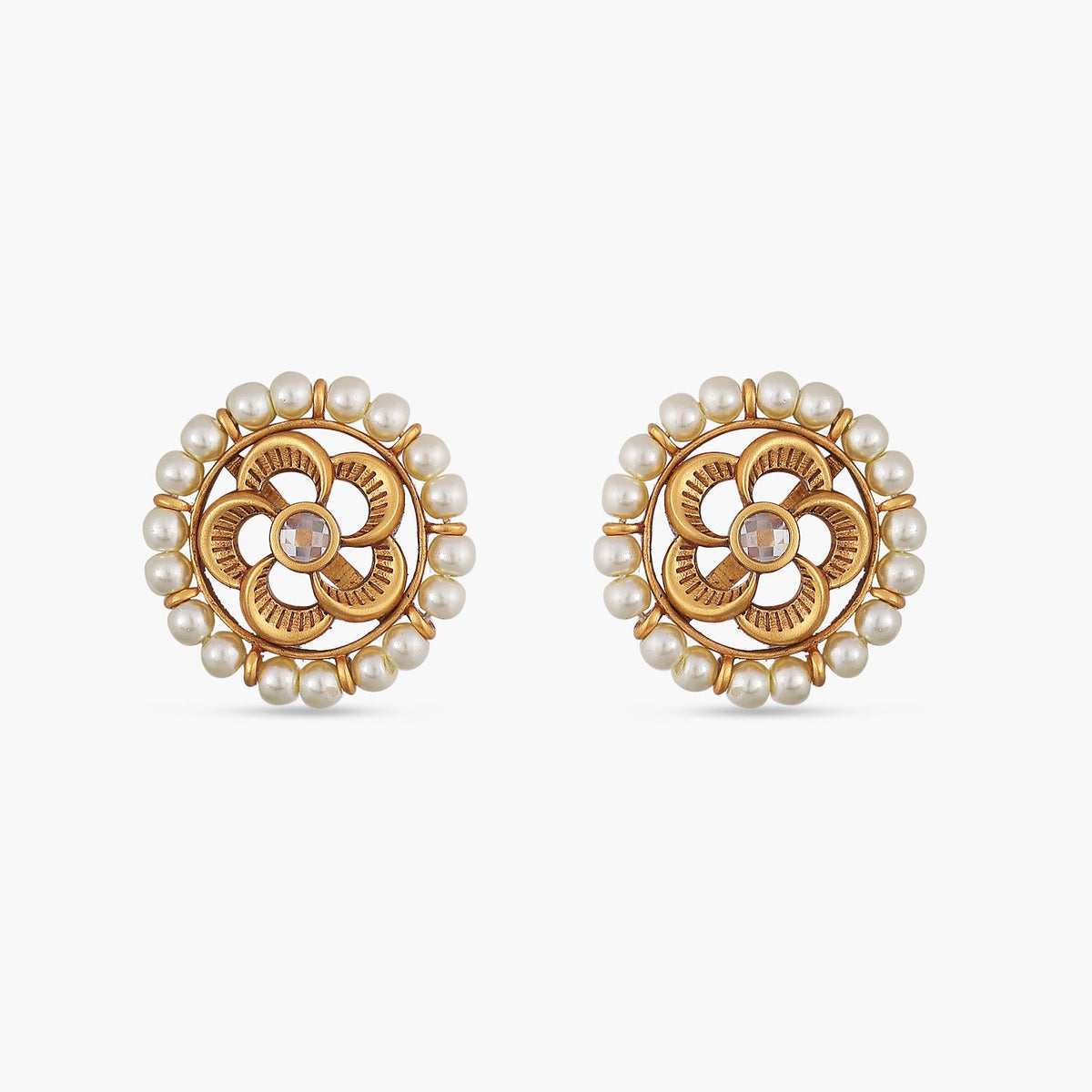 Pearl Floral Antique Earrings 