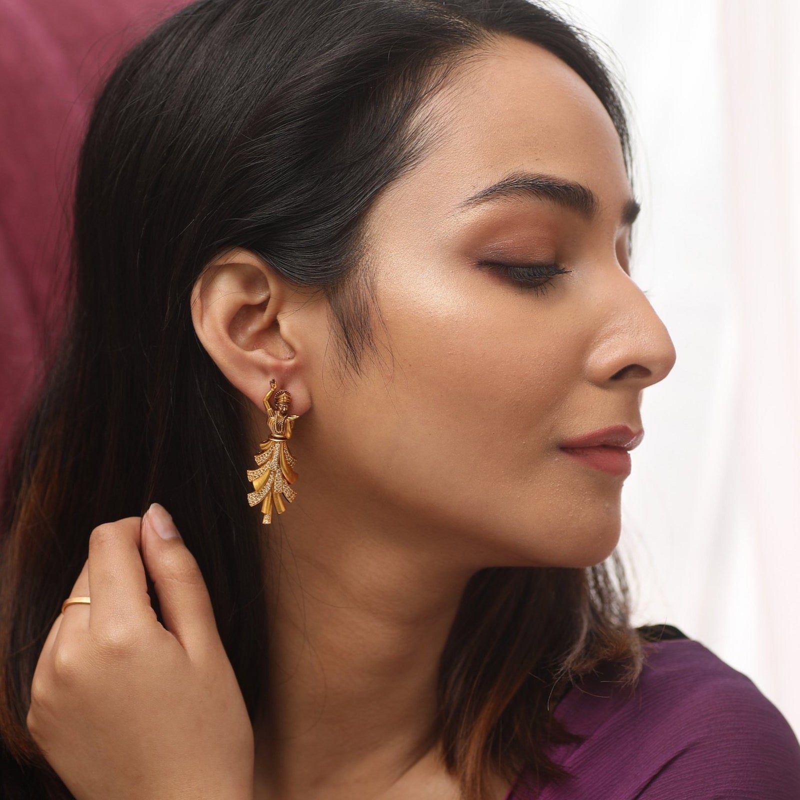 Buy Indo Western Long Earring with gold plating 9121  Kanhai Jewels