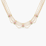 Jalaja Multi Lotus Motif Layered Pearl Necklace