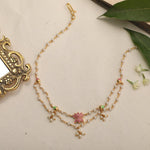 Jalaja Lotus Motifs Layered Pearl Necklace 
