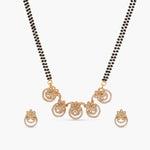 Najira Delicate CZ Black Beads Necklace Set  