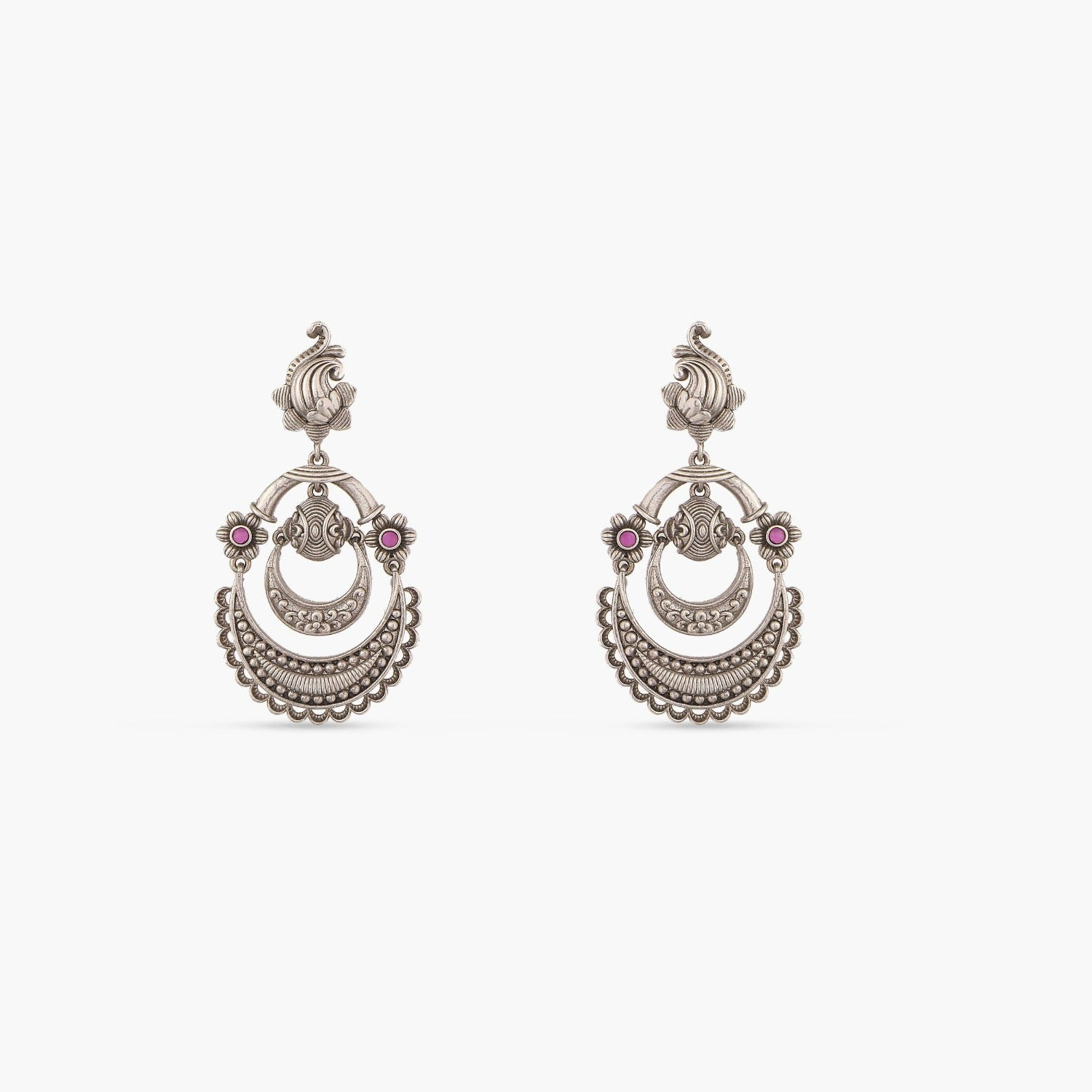 Silver Oxidized Bali Earrings