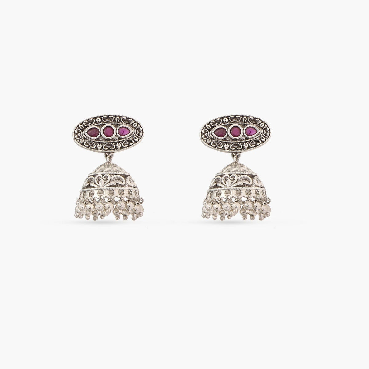Maati Peacock Jhumki Statement Antique Oxidized Choker Set