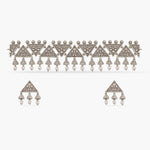 Maati Triangle Floral Antique Oxidized Choker Set