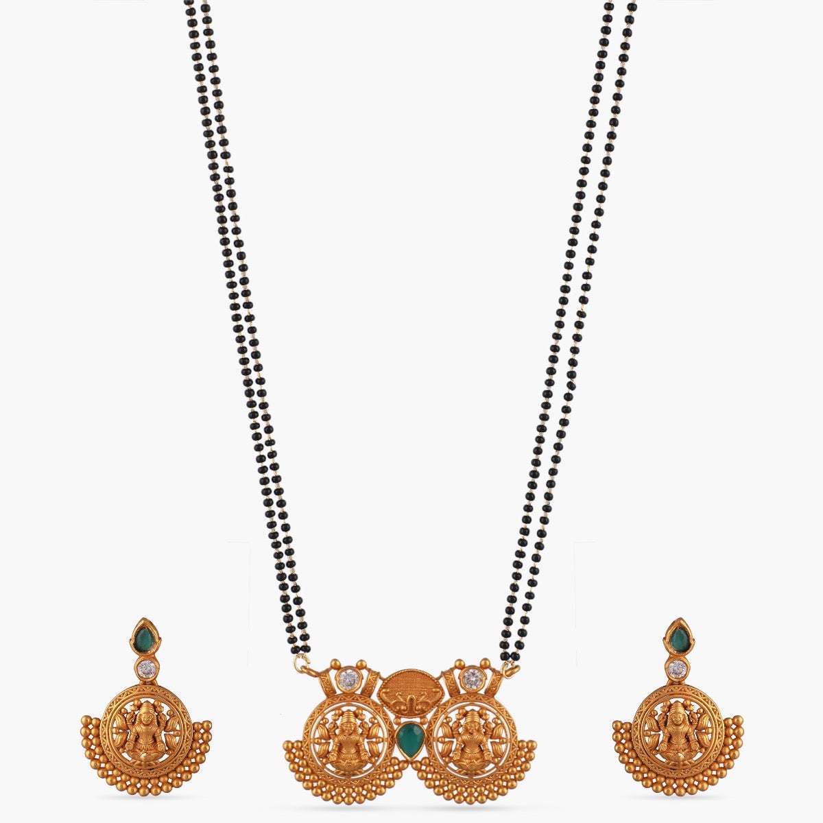 Long Black Beads Necklace, Indian Mangalsutra, Ruby,cz Pendant Mangalsutra,  Wedding Jewelry, Black Beads Necklace, Nallapoosalu - Etsy