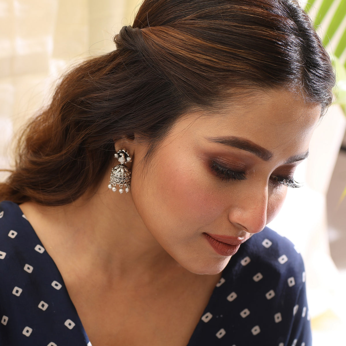 Maati Jhumki Antique Oxidized Earrings