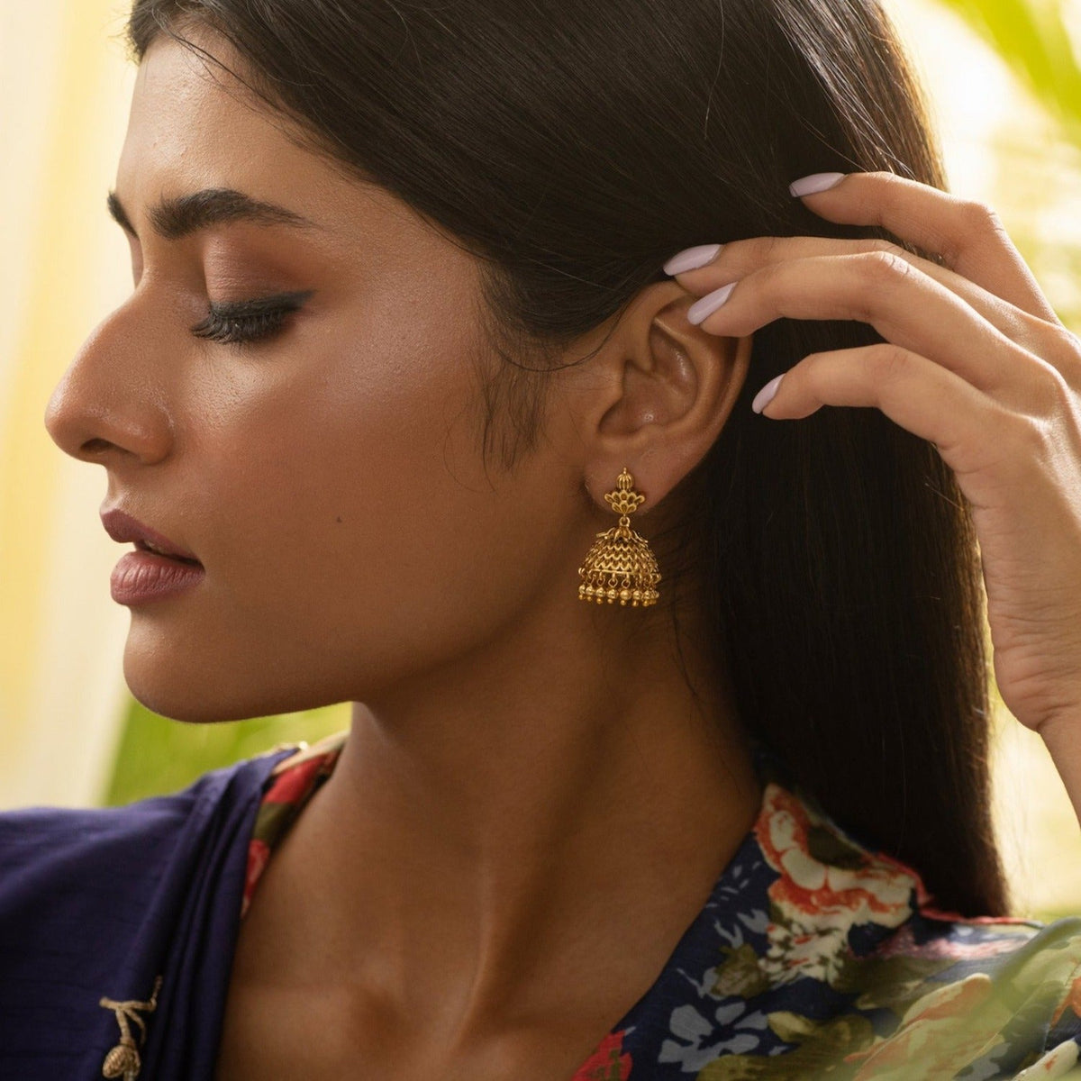 Athena Gold Plated Tribal Earrings