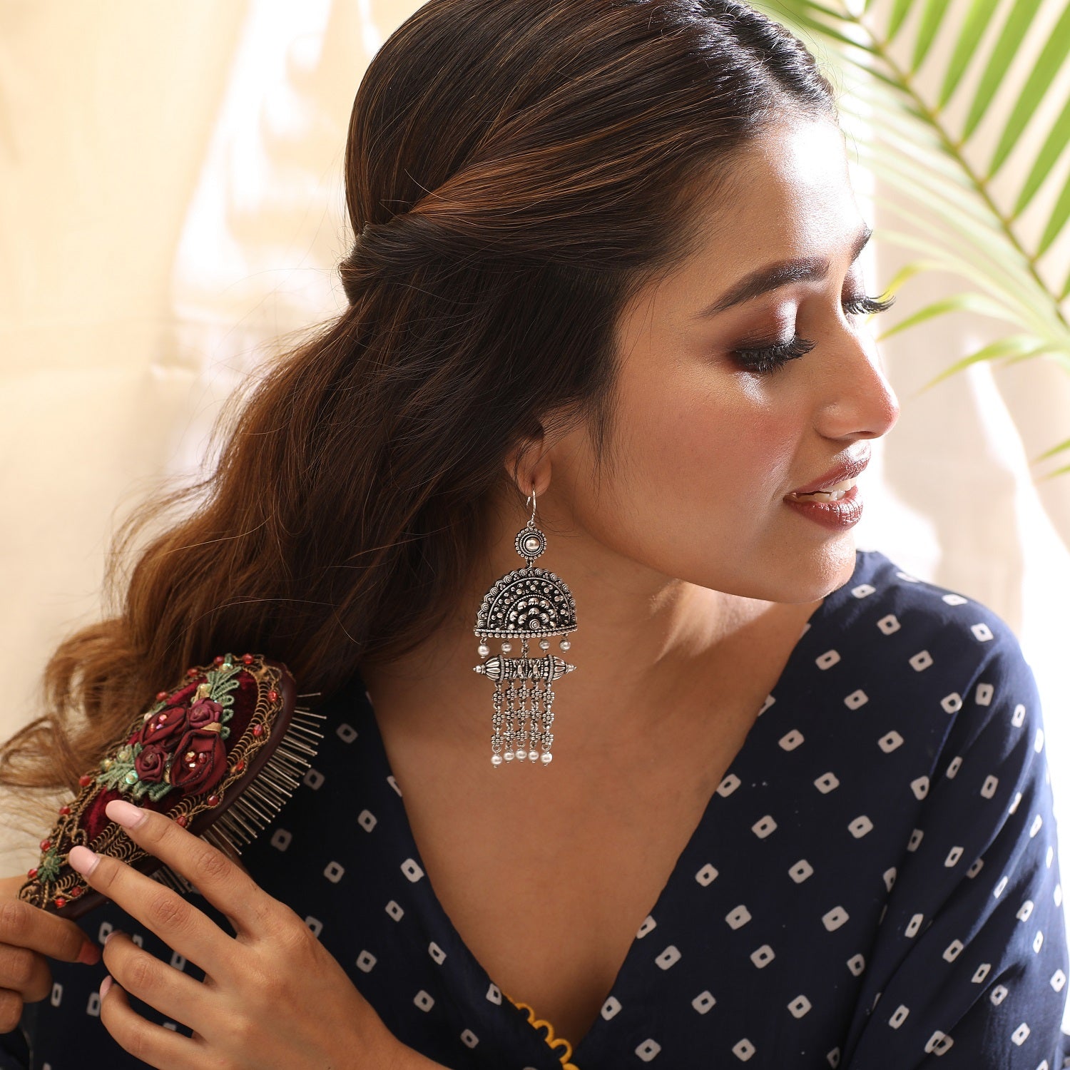 Maati Modern Antique Oxidized Earrings