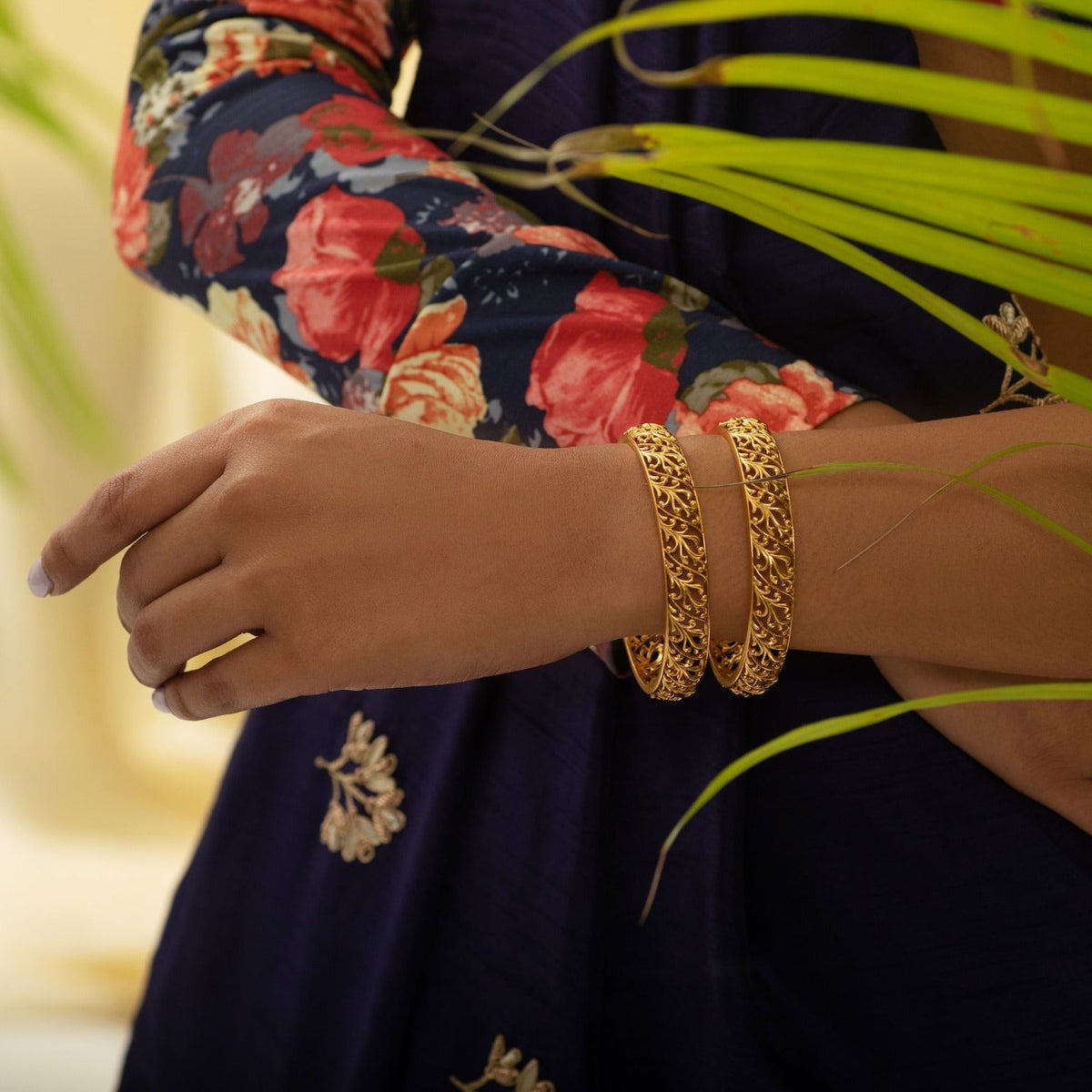 Aphrodite Gold Plated Tribal Bangles