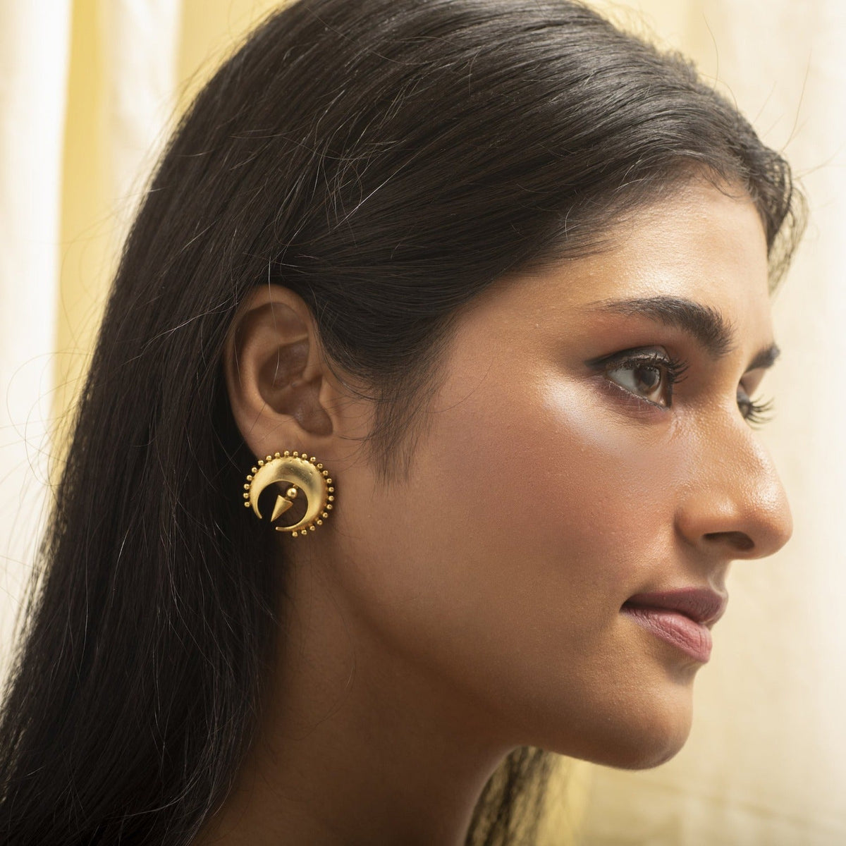 Danae Gold Plated Tribal Earrings