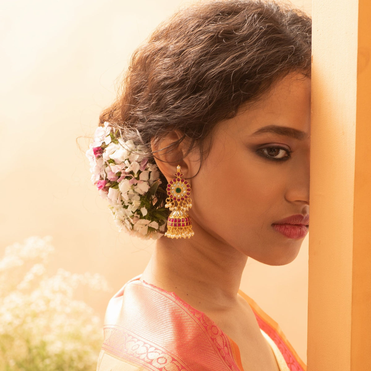 Sriya Kempu Jadau Jhumka Earrings