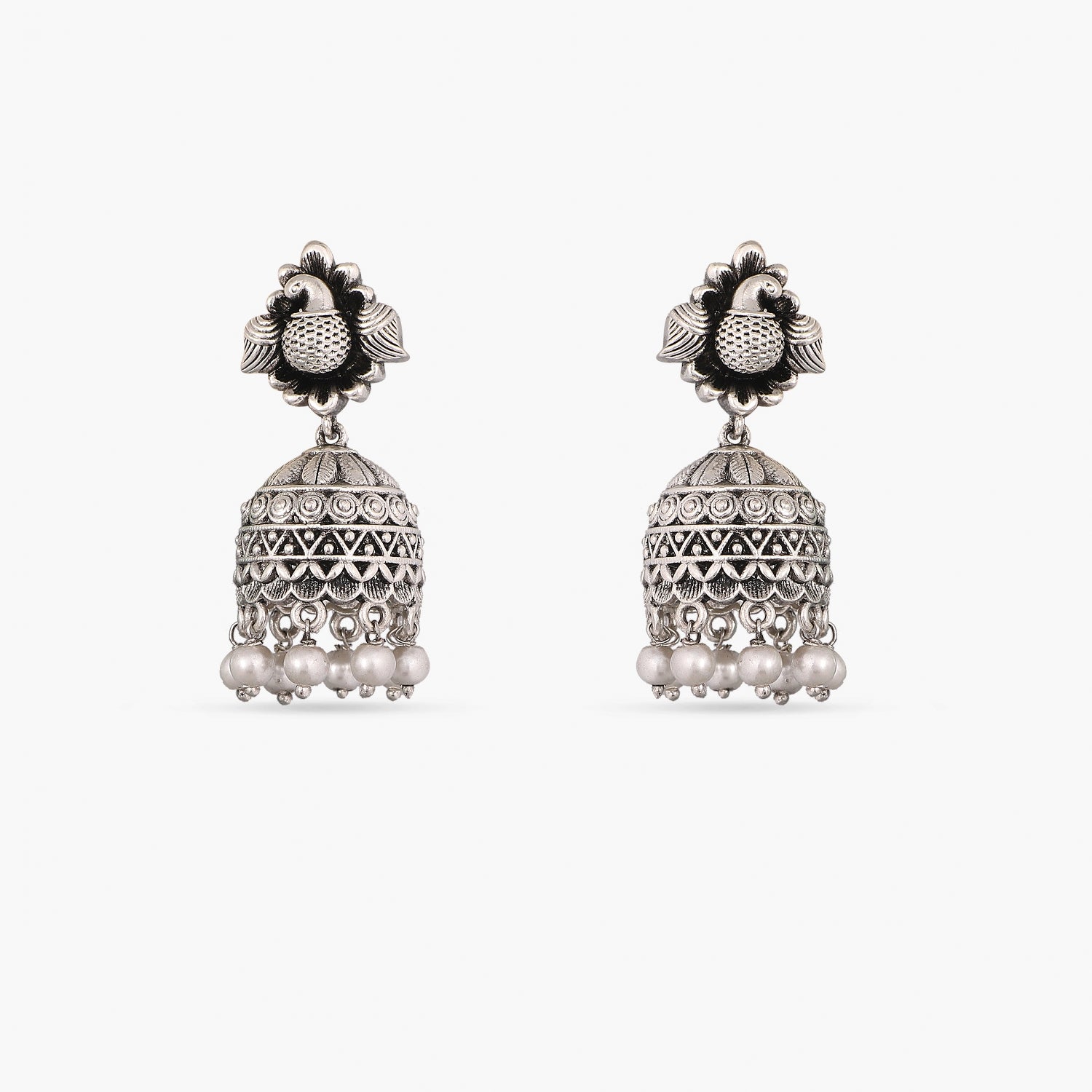 Maati Jhumki Antique Oxidized Earrings