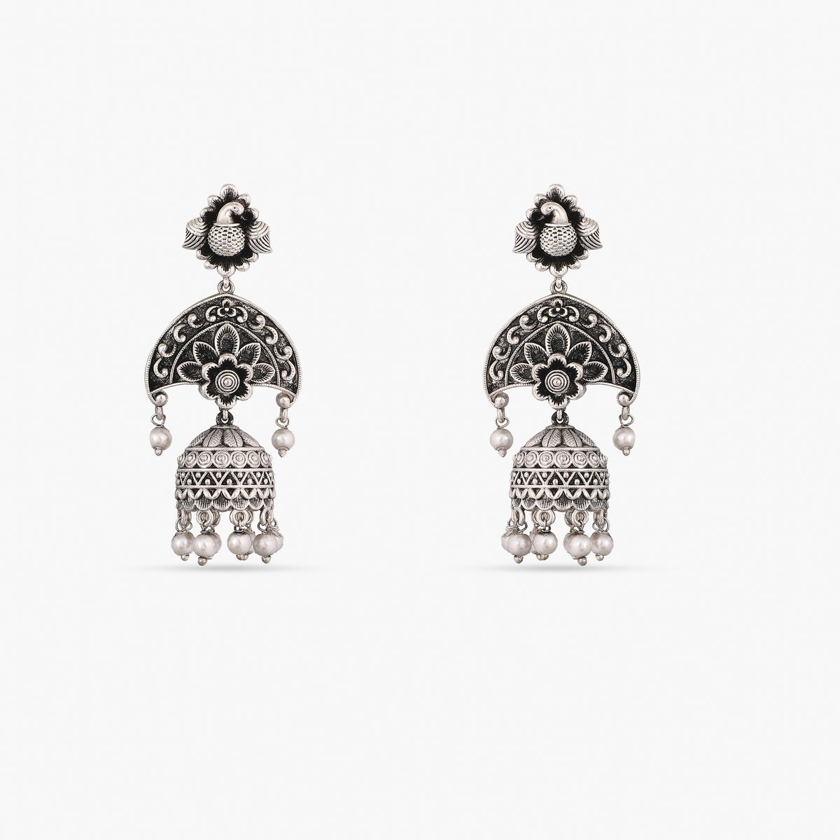 Maati Layered Antique Oxidized Jhumki Earrings