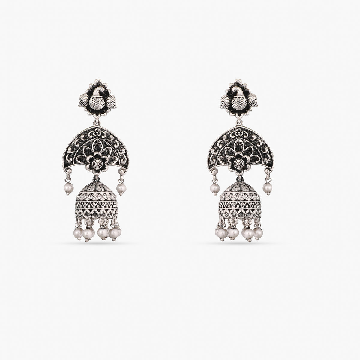 Maati Layered Antique Oxidized Jhumki Earrings