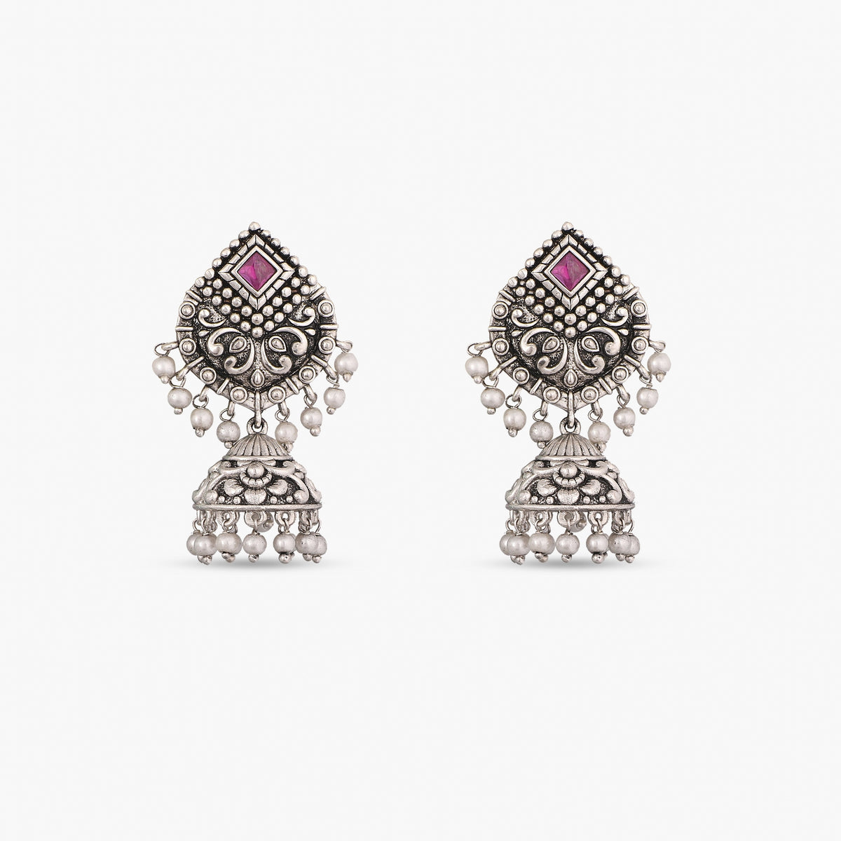 Maati Classic Antique Oxidized Jhumki Earrings