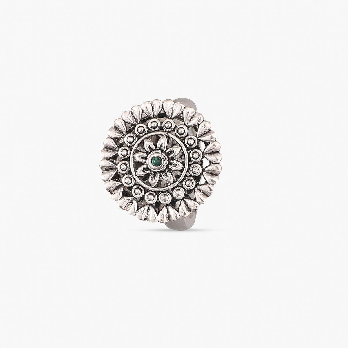 Maati Floral Antique Oxidized Ring