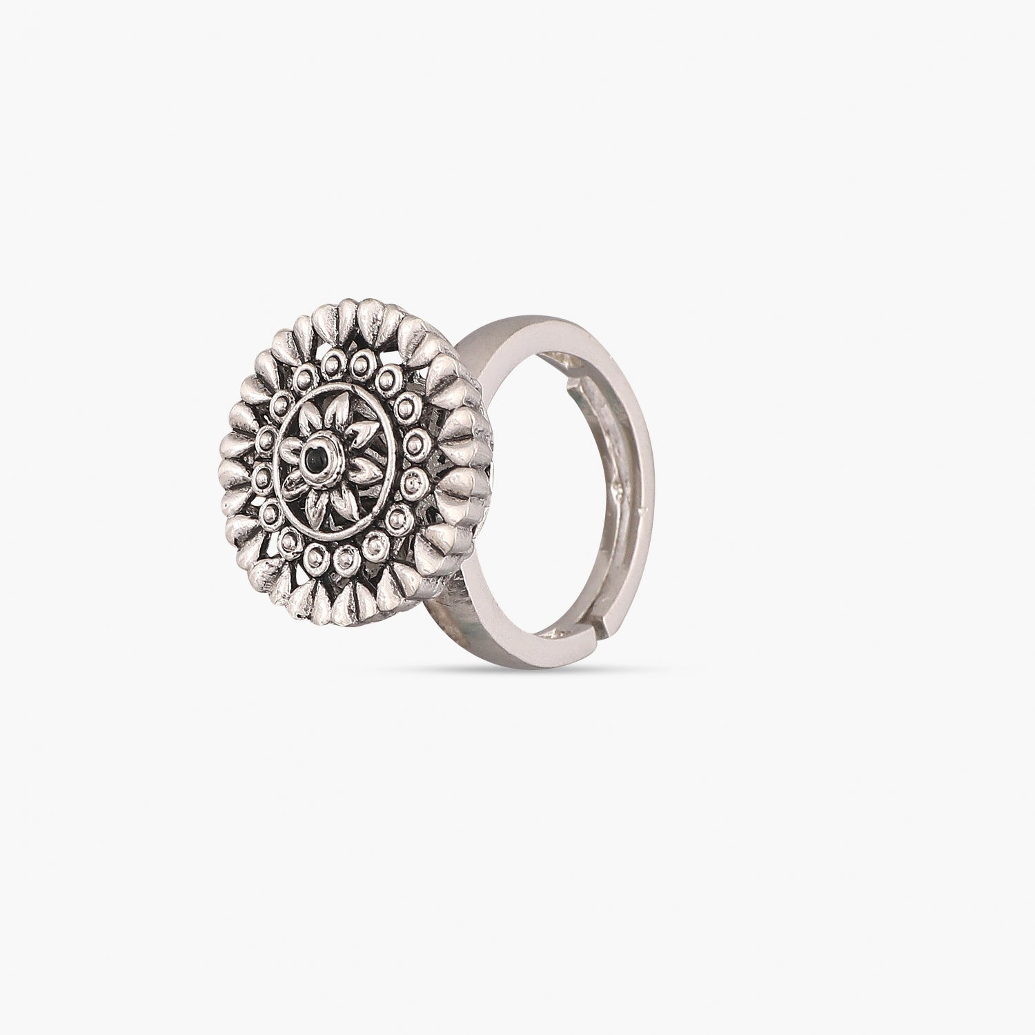 Maati Floral Antique Oxidized Ring