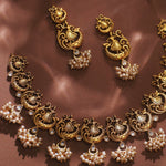 Dancing Lady with a Peacock Antique Necklace Set