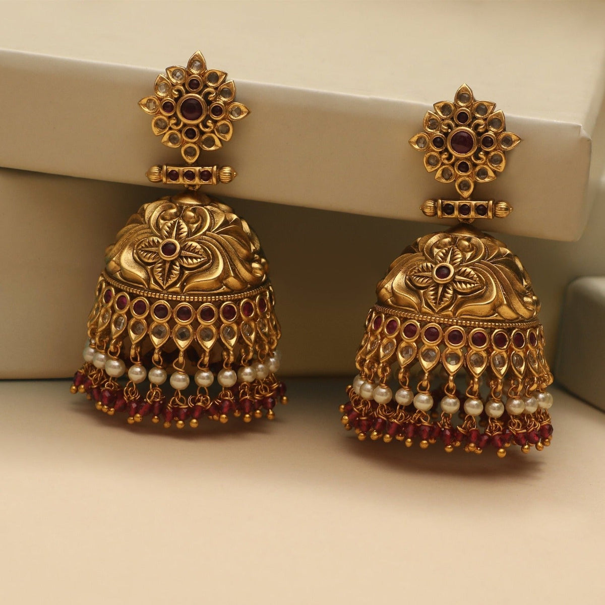 Gargi Antique Jhumki Earrings