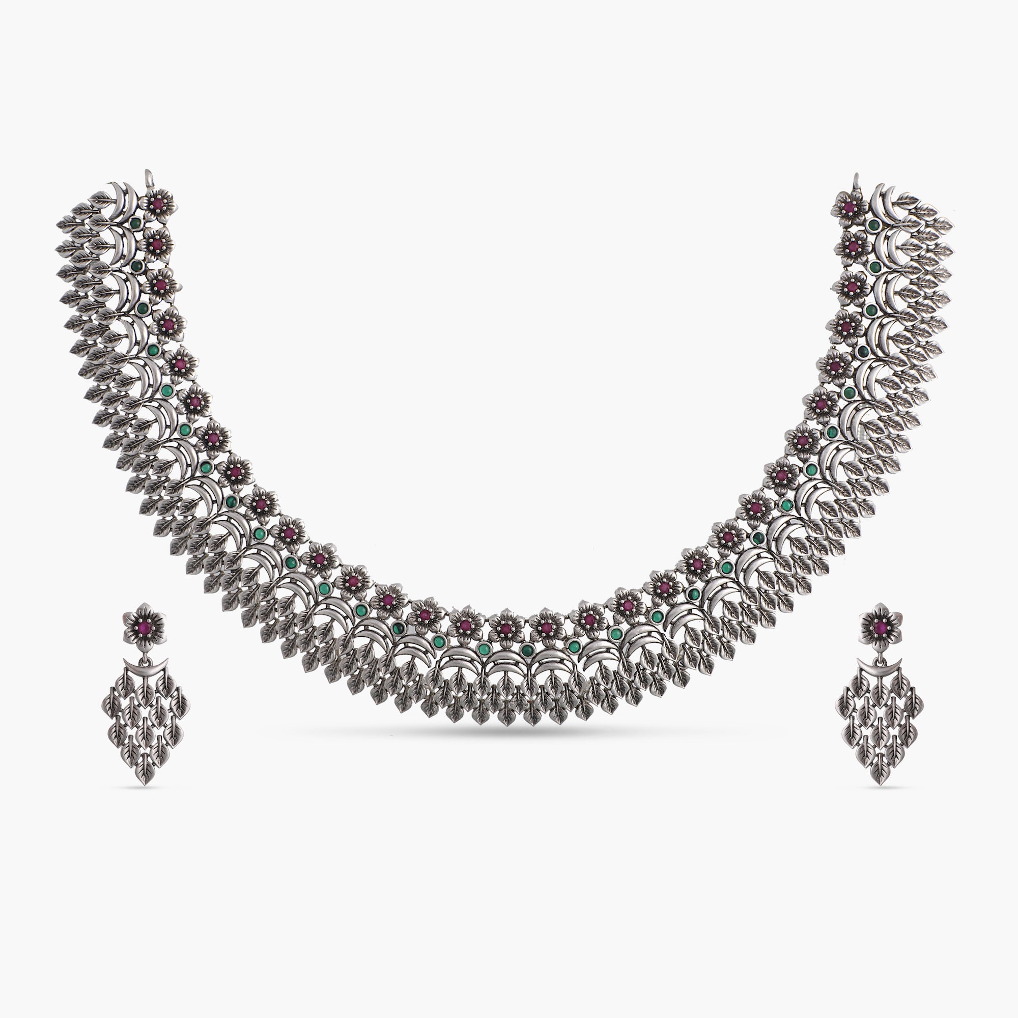 Geeti Antique Silver Necklace Set