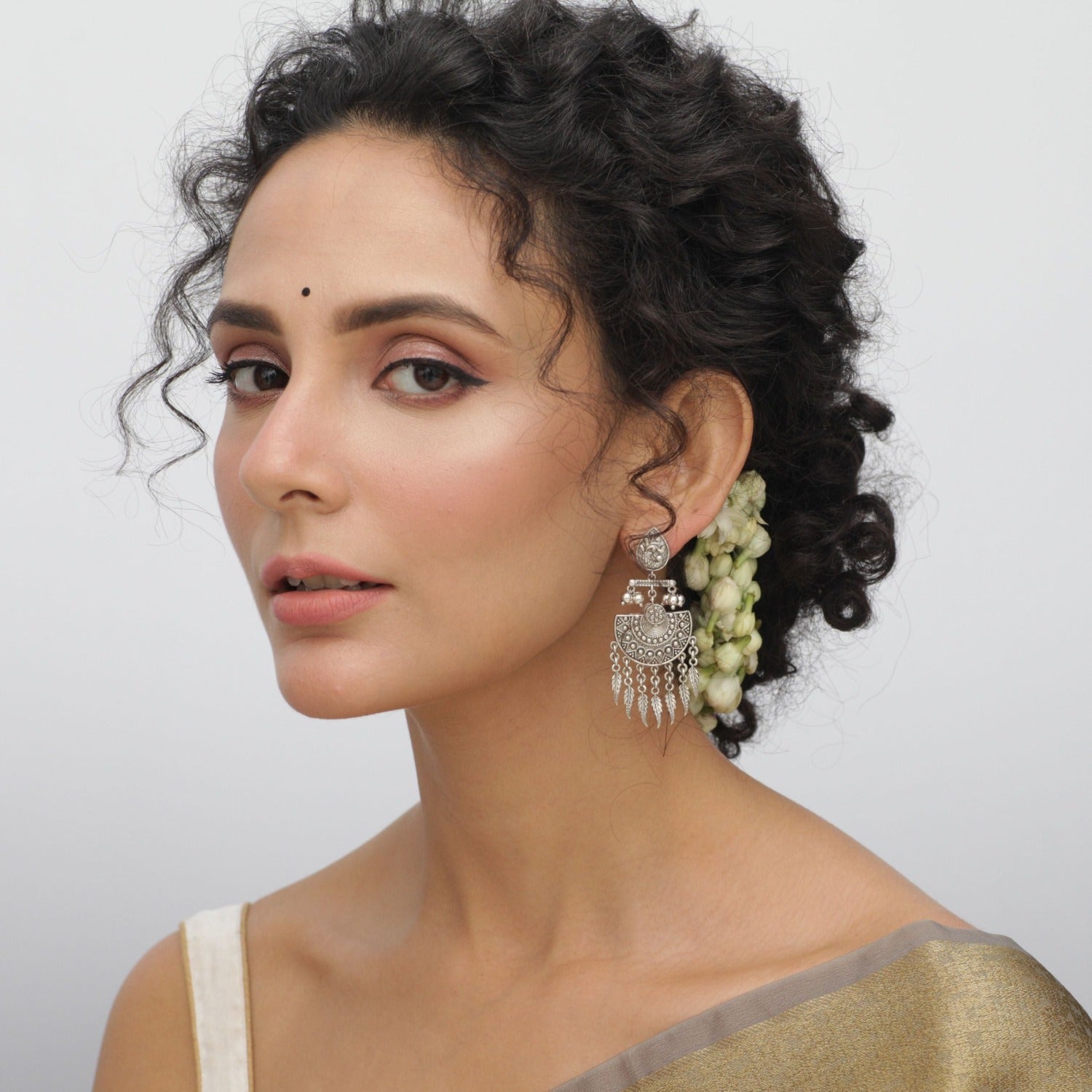Maati Dream Catcher Antique Oxidized Earrings