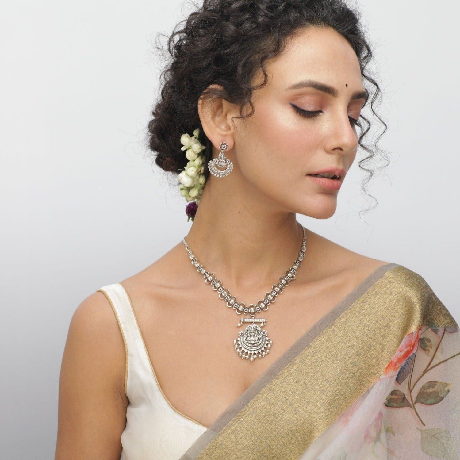 Buy Maati Temple Antique Oxidized Statement Necklace Set Tarinika