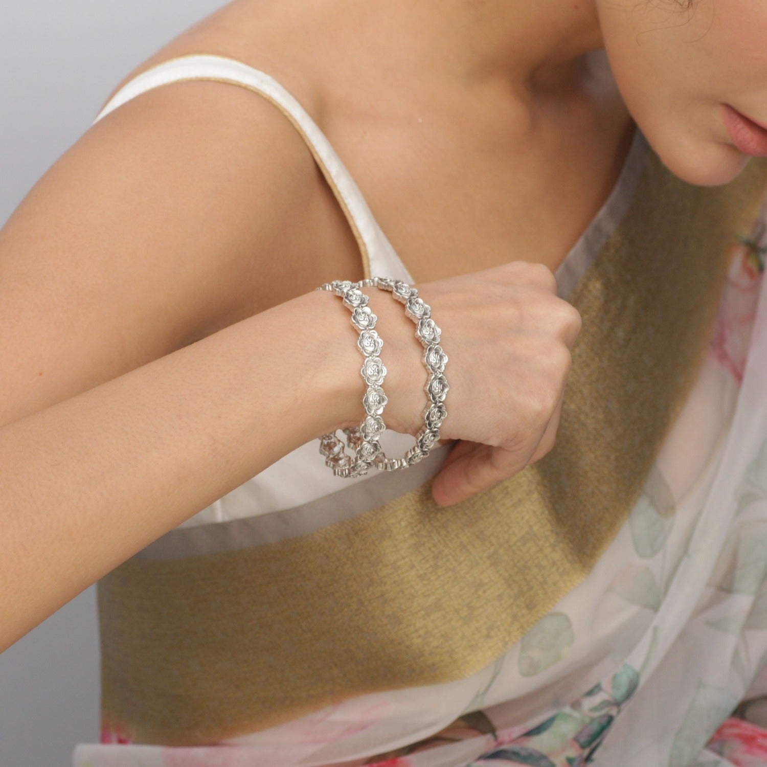 Flower Oxidized Bracelet Collection - Nature's Elegance – Saajha Fashion