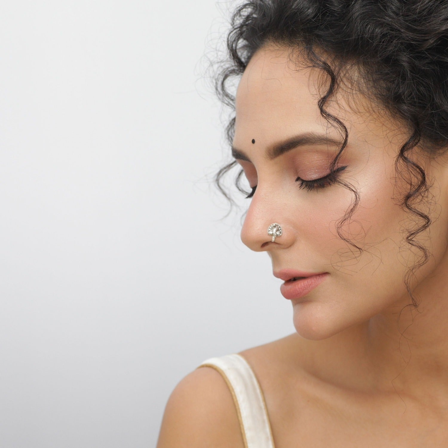 Buy Silver Oxidized Nath/indian Bridal Left Nostril Nose Ring/ Bridal Nose  Ring/ Indian Nose Pin/ Clip on Nose Ring/ Nath Online in India - Etsy