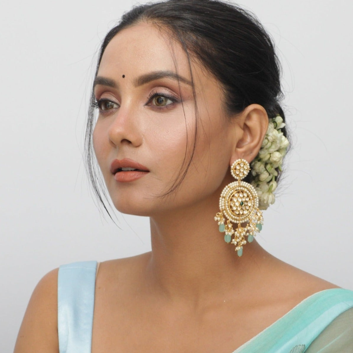 Bhavana Grand Kundan Chandbali Earrings