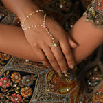 Jalaja Lotus Bud Ring Hand chain Bracelet
