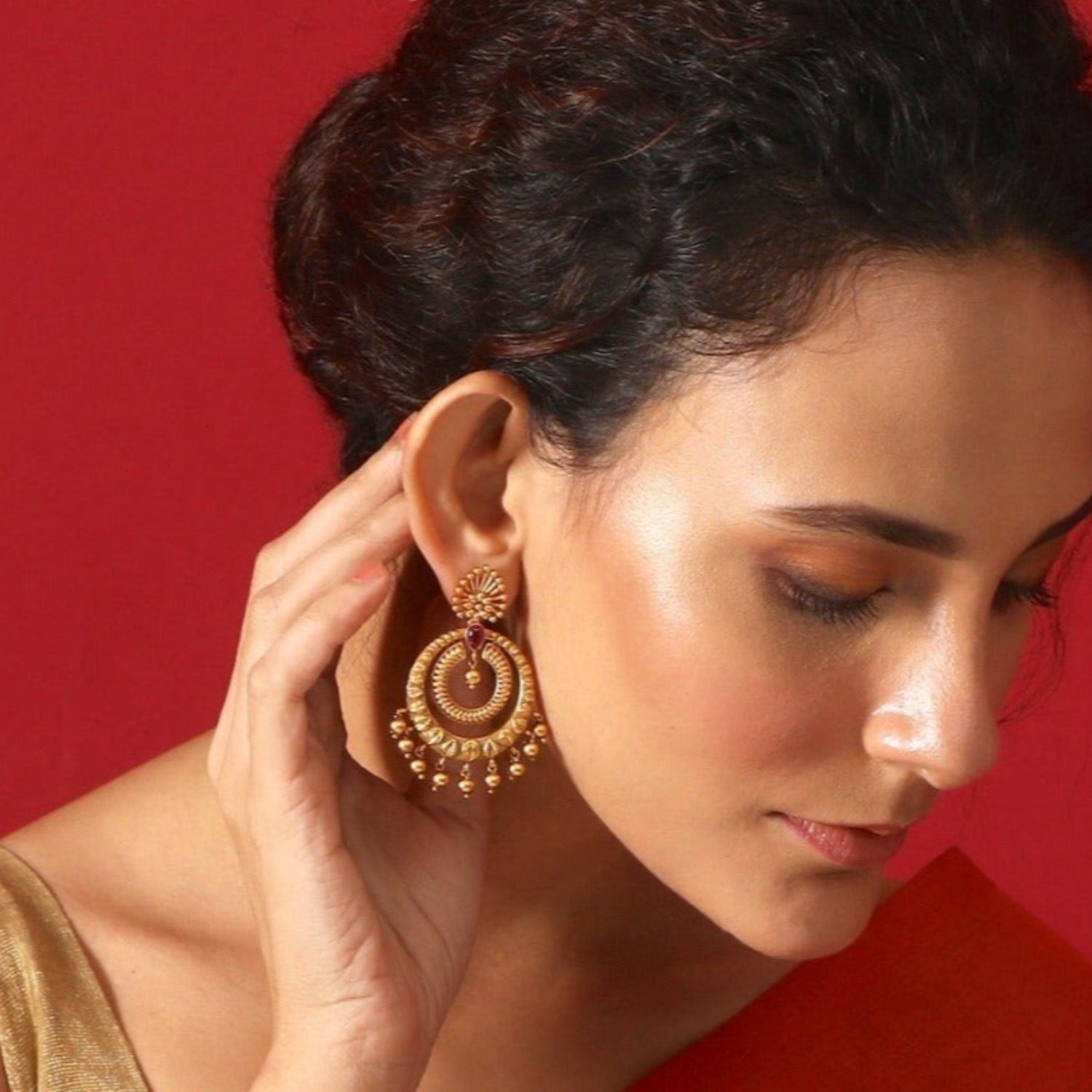 Kalpa Antique Chandbali Earrings