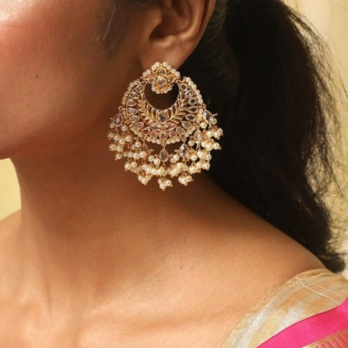 Regal Antique Chandbali Earrings 