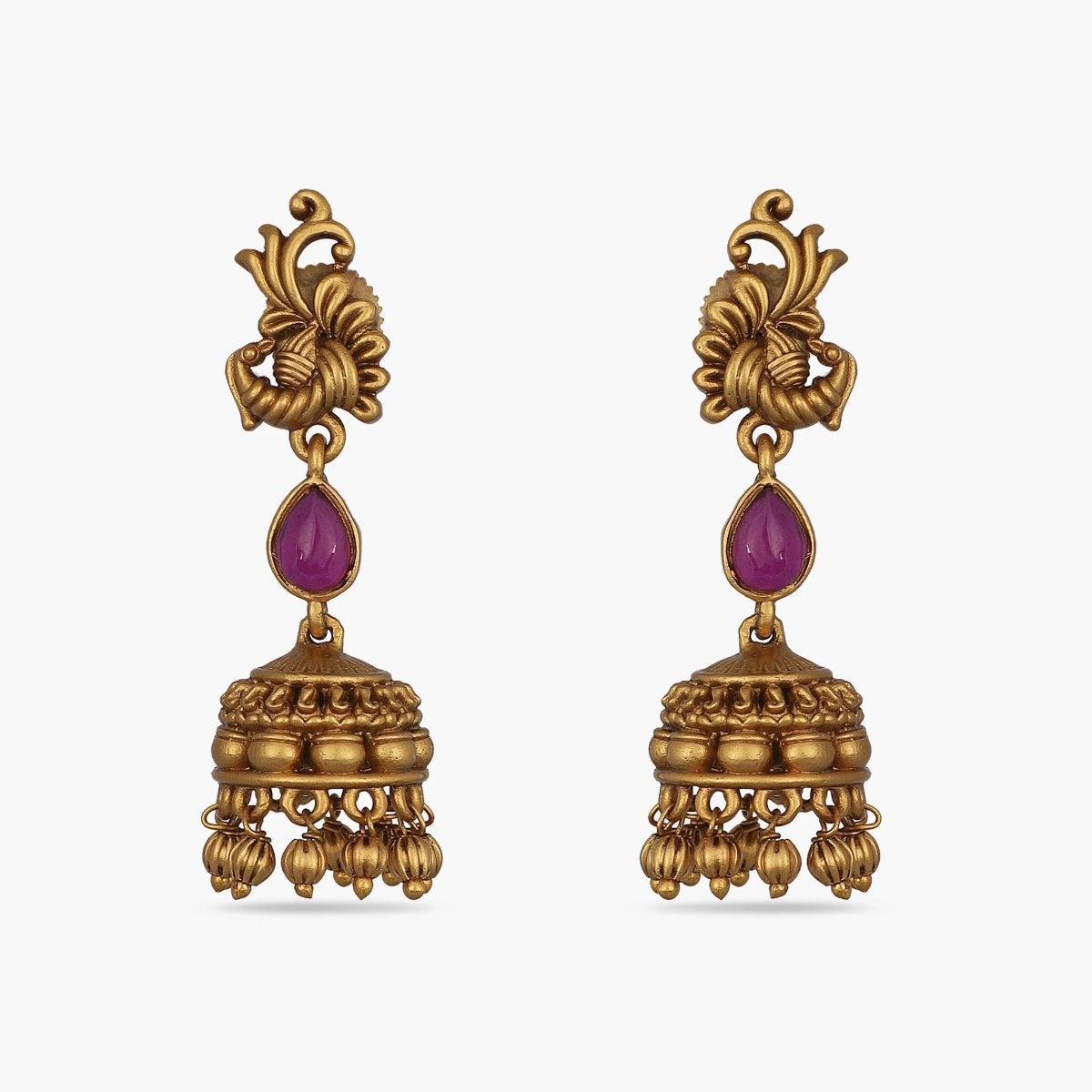 Buy Jalaja Floral Statement Chandbali Earrings | Tarinika