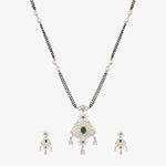 Safa Nakshatra CZ Black Beads Necklace Set