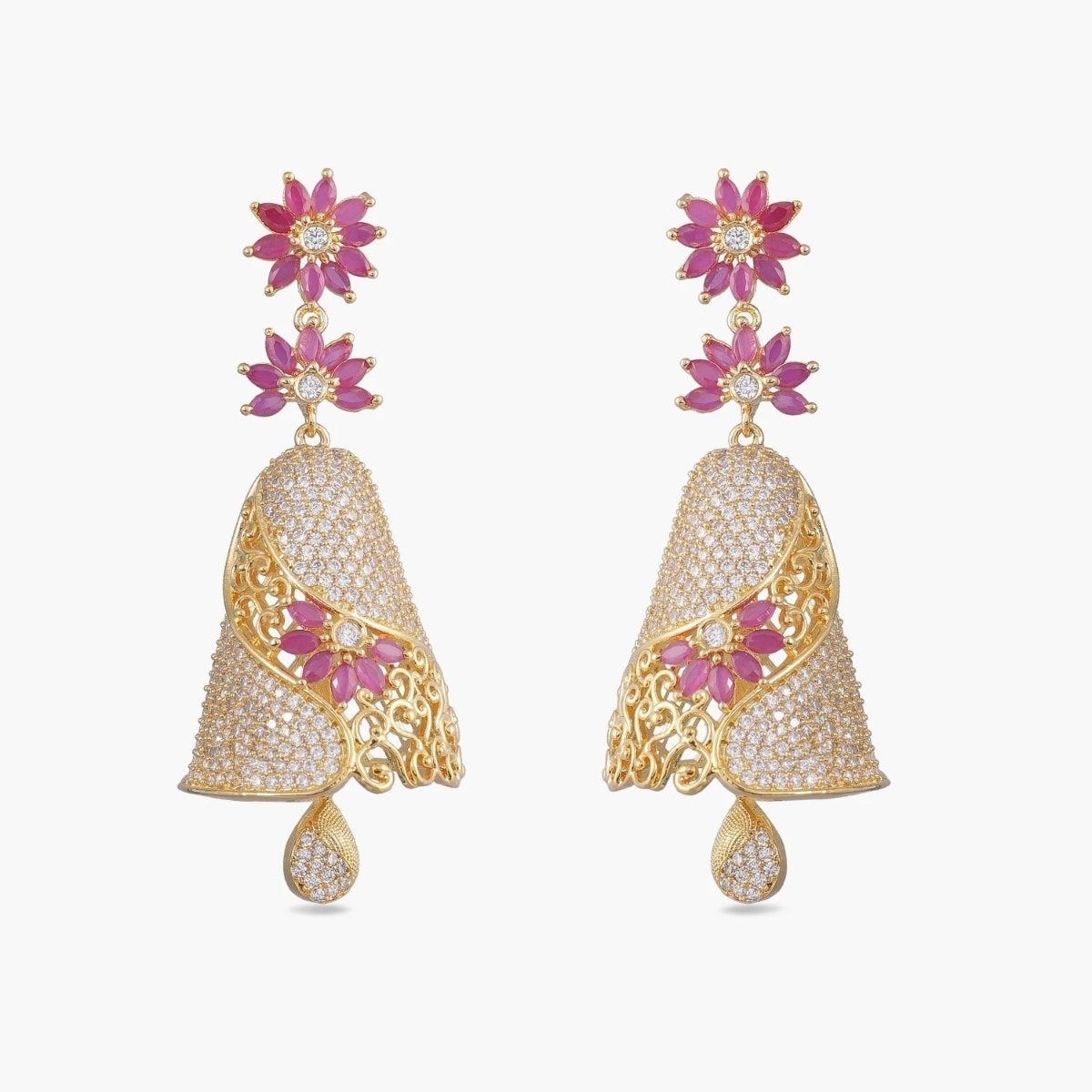 Sanha Nakshatra CZ Jhumka Earrings
