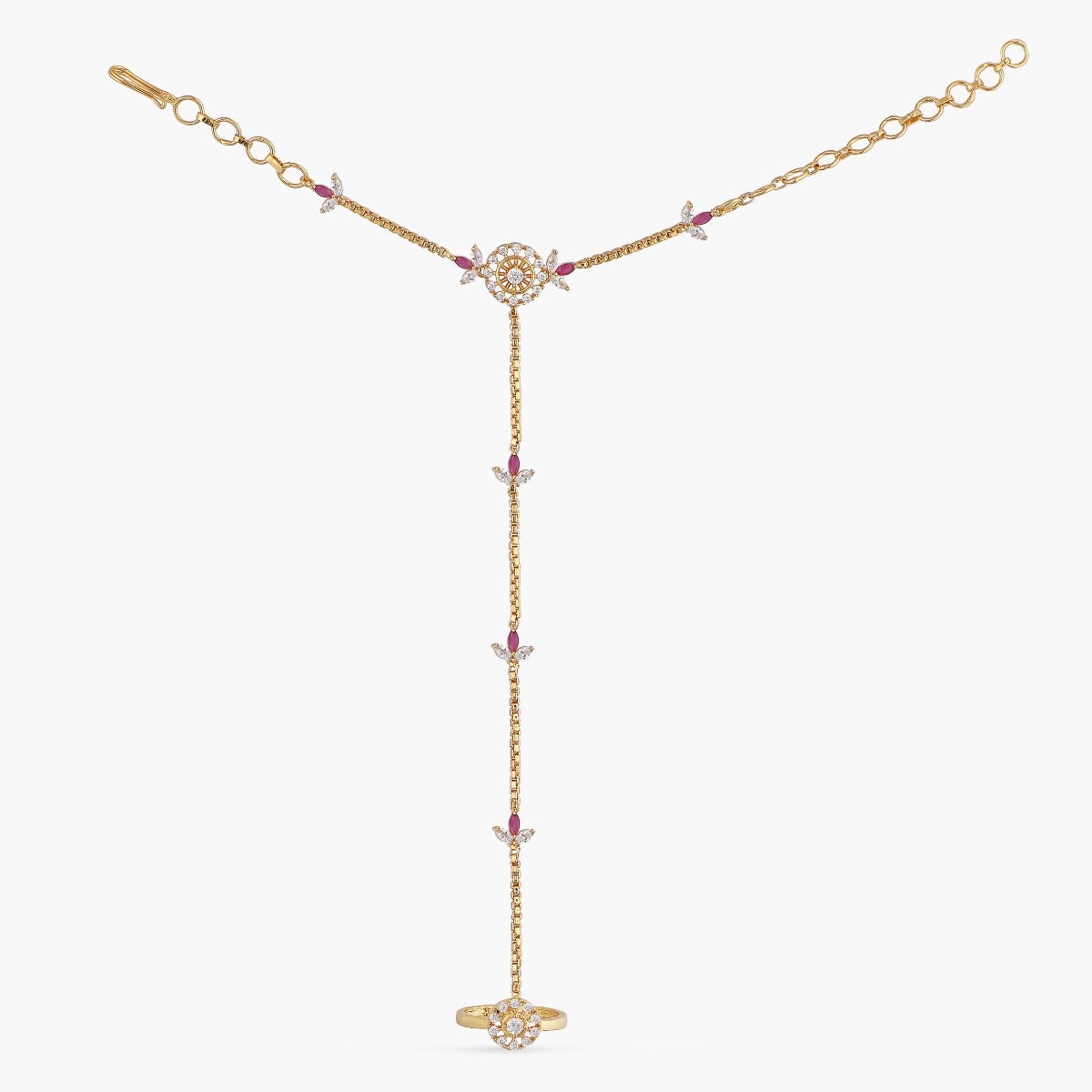 Nera CZ Gold Plated Hand Chain