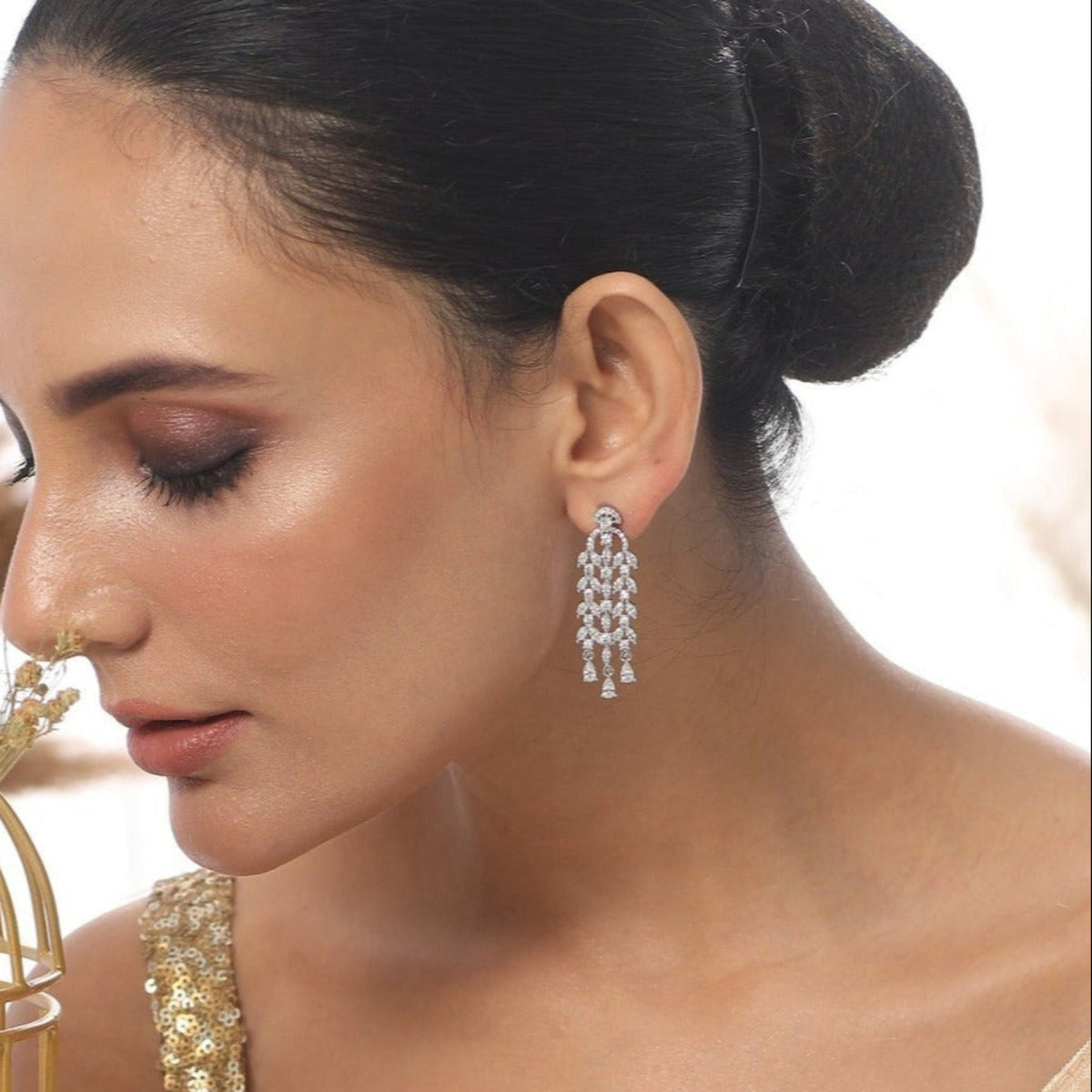 Eileen Chandelier CZ Earrings 