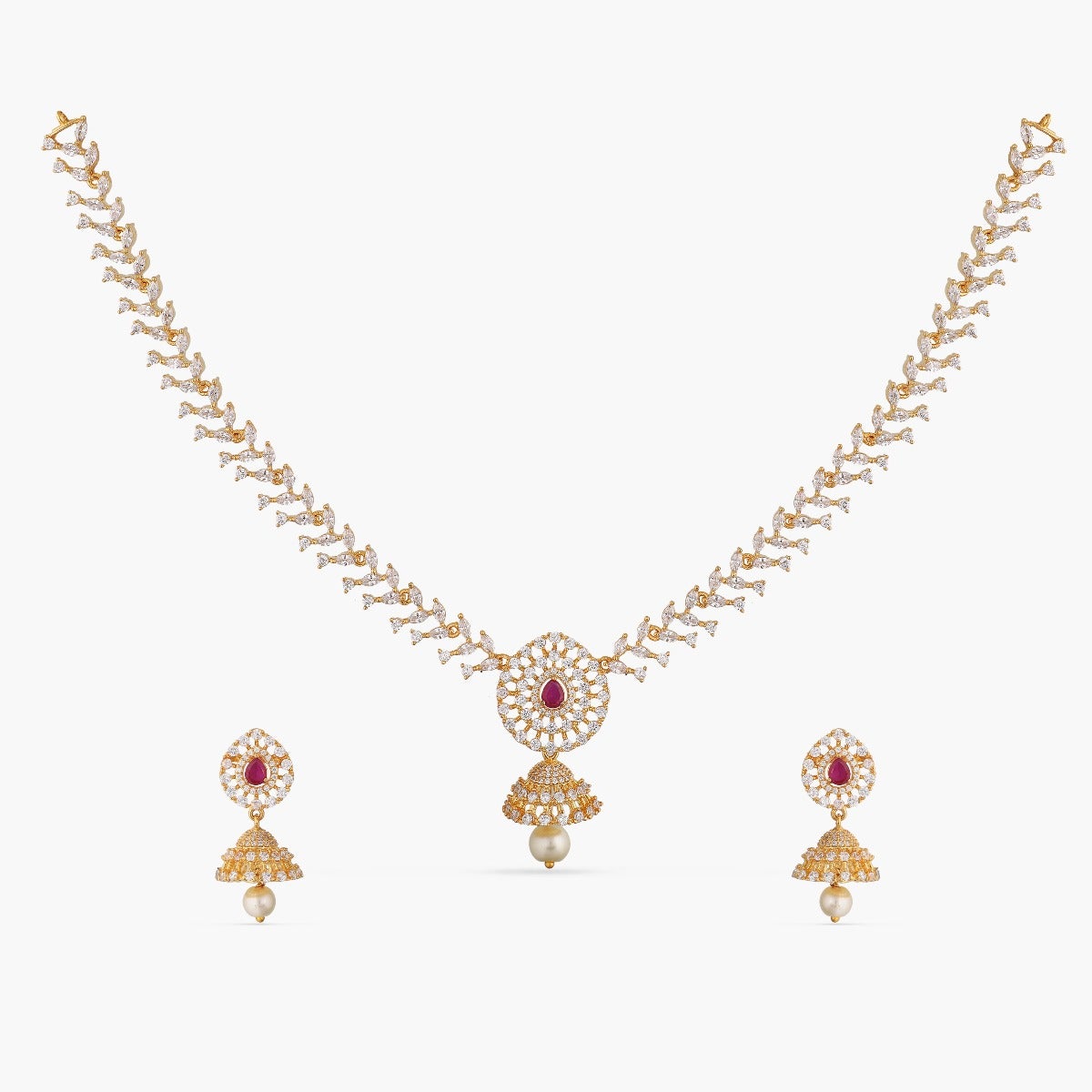 Sanaa Delicate CZ Necklace Set 