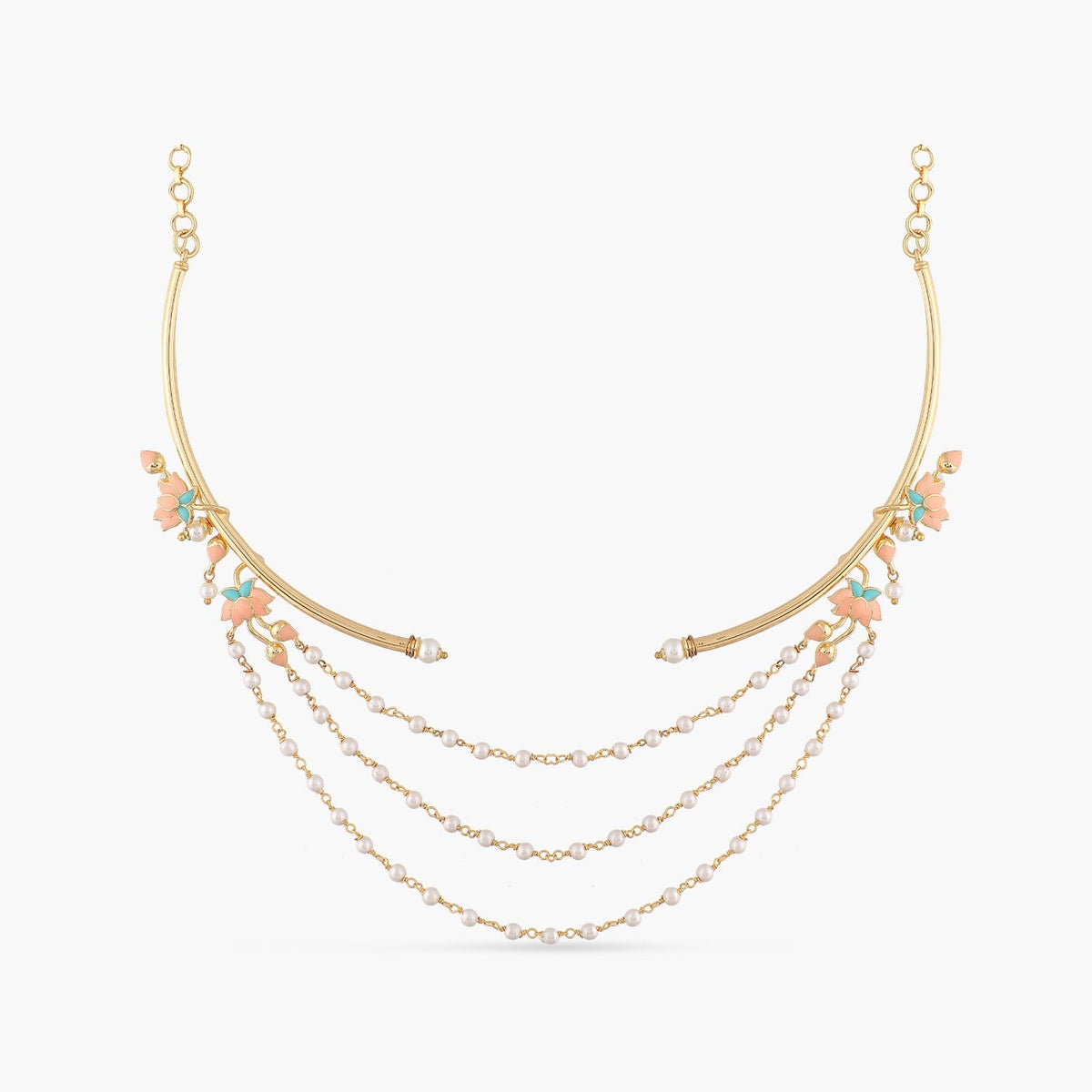 Jalaja Statement Lotus Cuff Necklace 