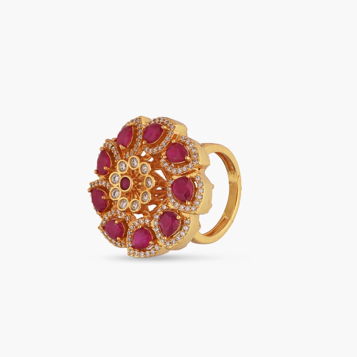 Zia Floral CZ Cocktail Ring