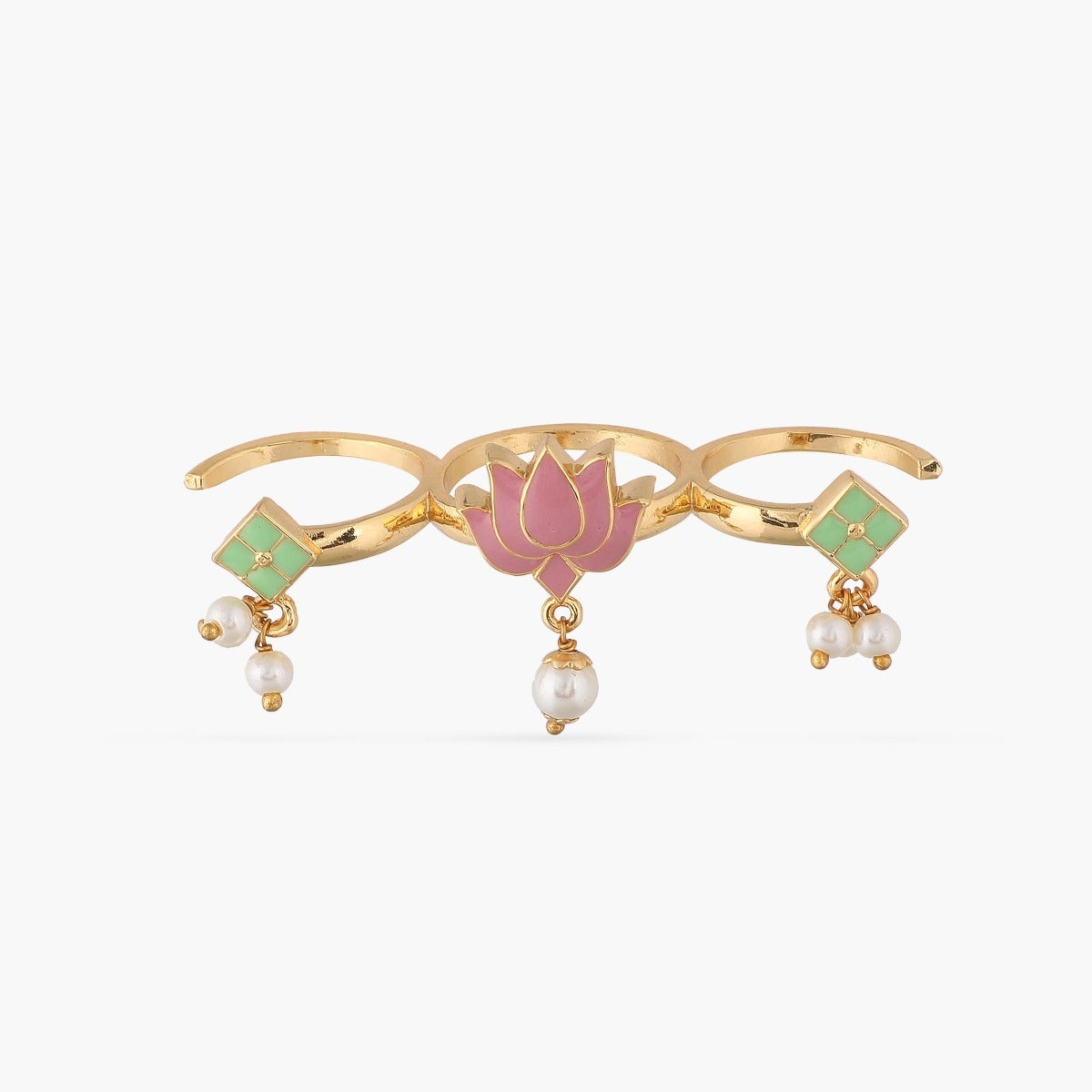 Jalaja Lotus Multi Finger Enamel Ring