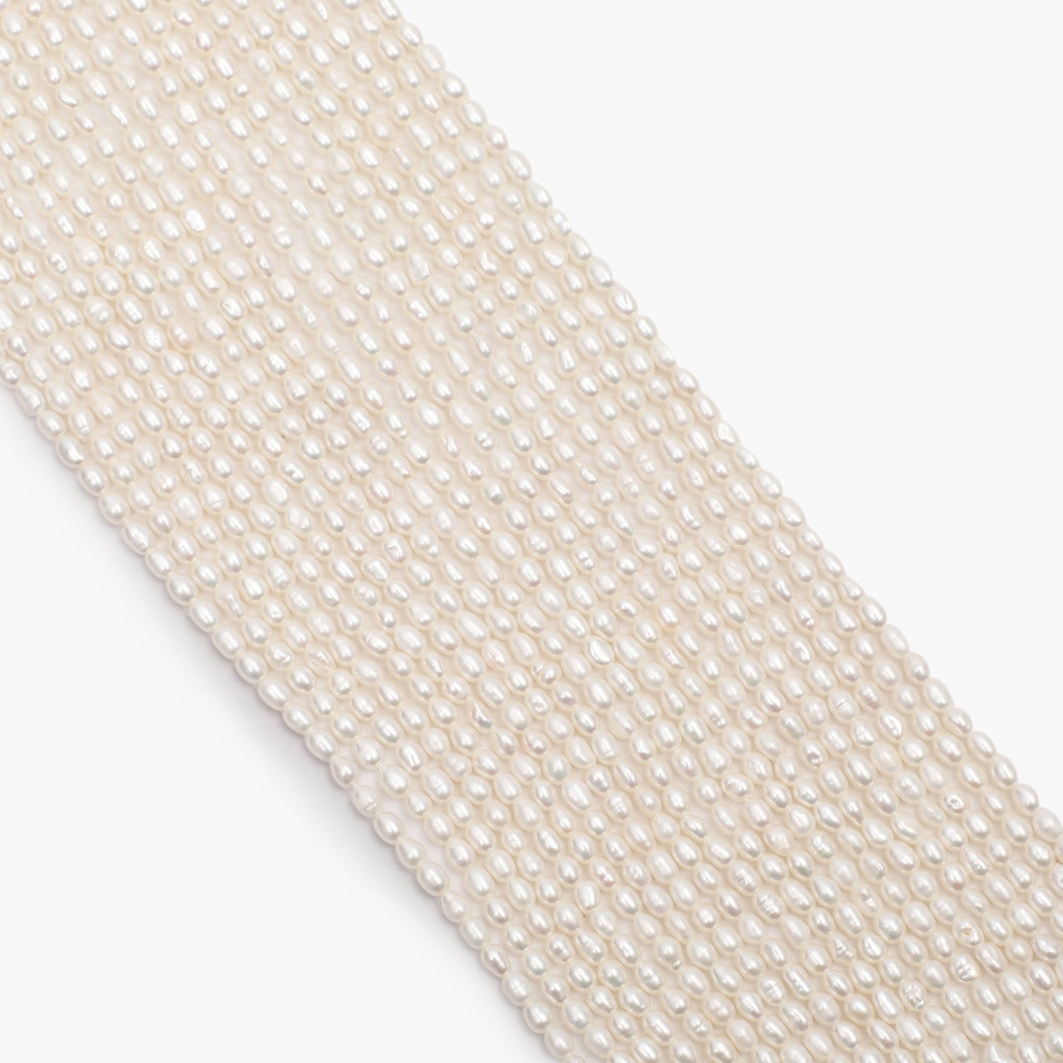 Freshwater Rice Pearls 3.3-4.5mm - Sold Per Stand