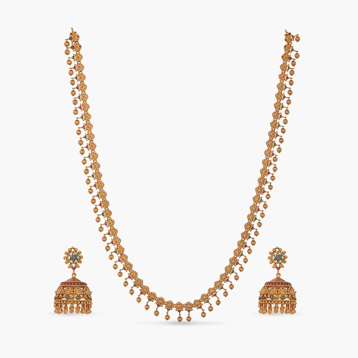 Buy Tarinika's Dara Antique Long Necklace Set Indian Jewelry