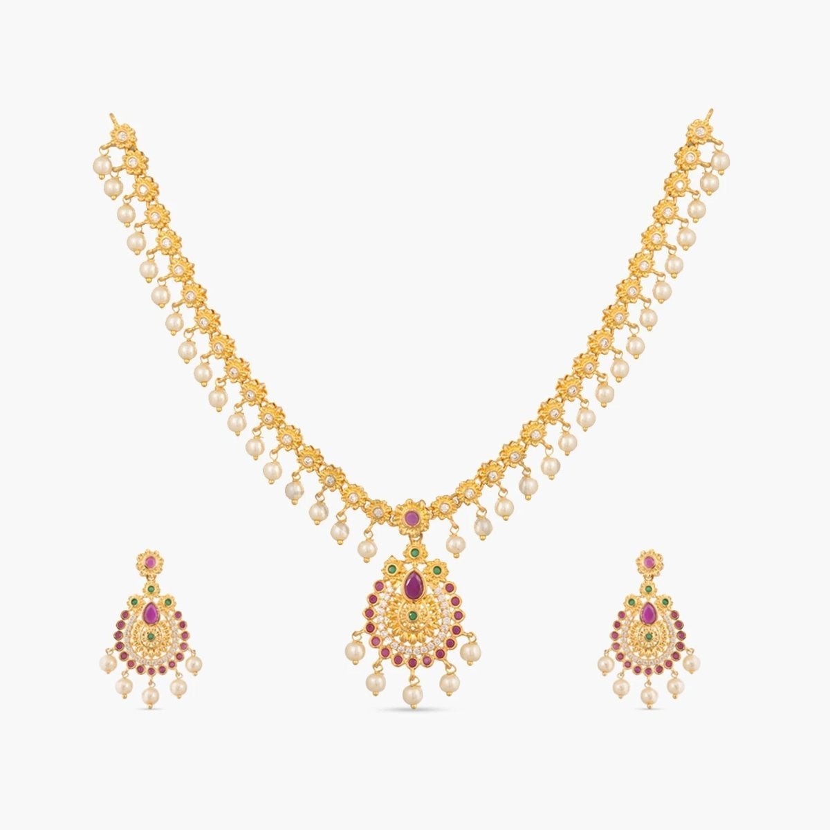 Palki Nakshatra CZ Necklace Set