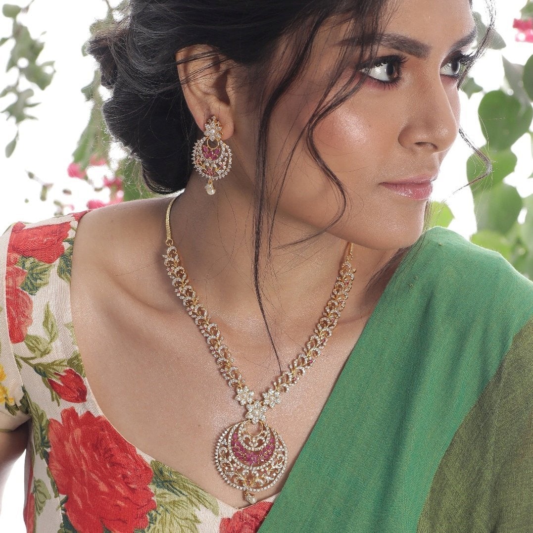 Tiah Nakshatra CZ Necklace Set